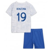 Ranska Karim Benzema #19 Vieras Peliasu Lasten MM-kisat 2022 Lyhythihainen (+ Lyhyet housut)